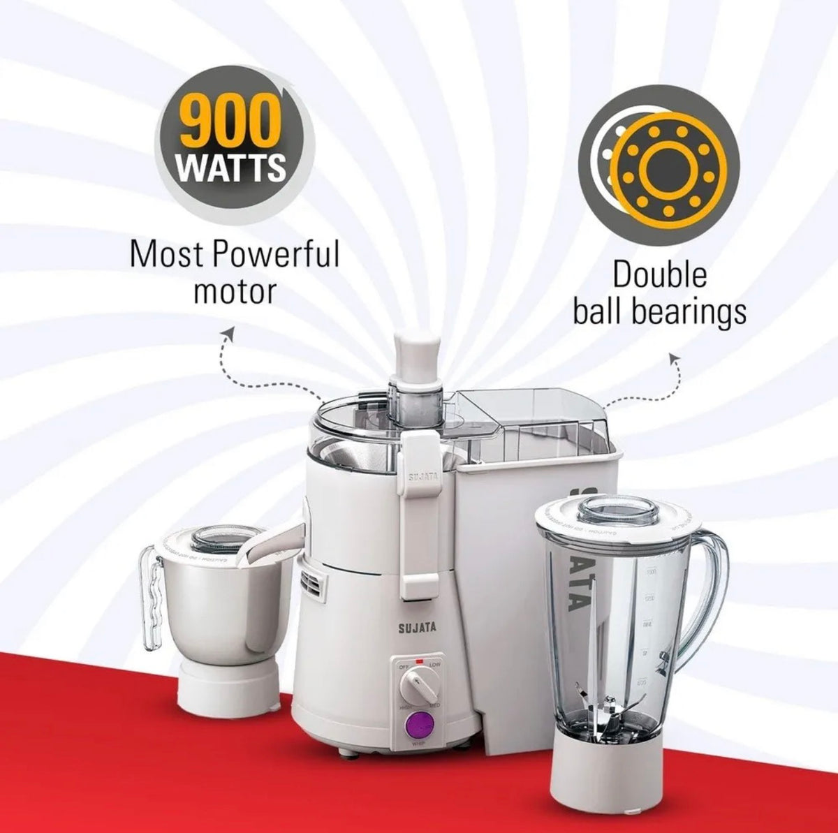 Sujata JMG PowerMatic Mixer Grinder | Powerful Mixer Grinder for Kitchen | Multi-Purpose Grinding & Blending